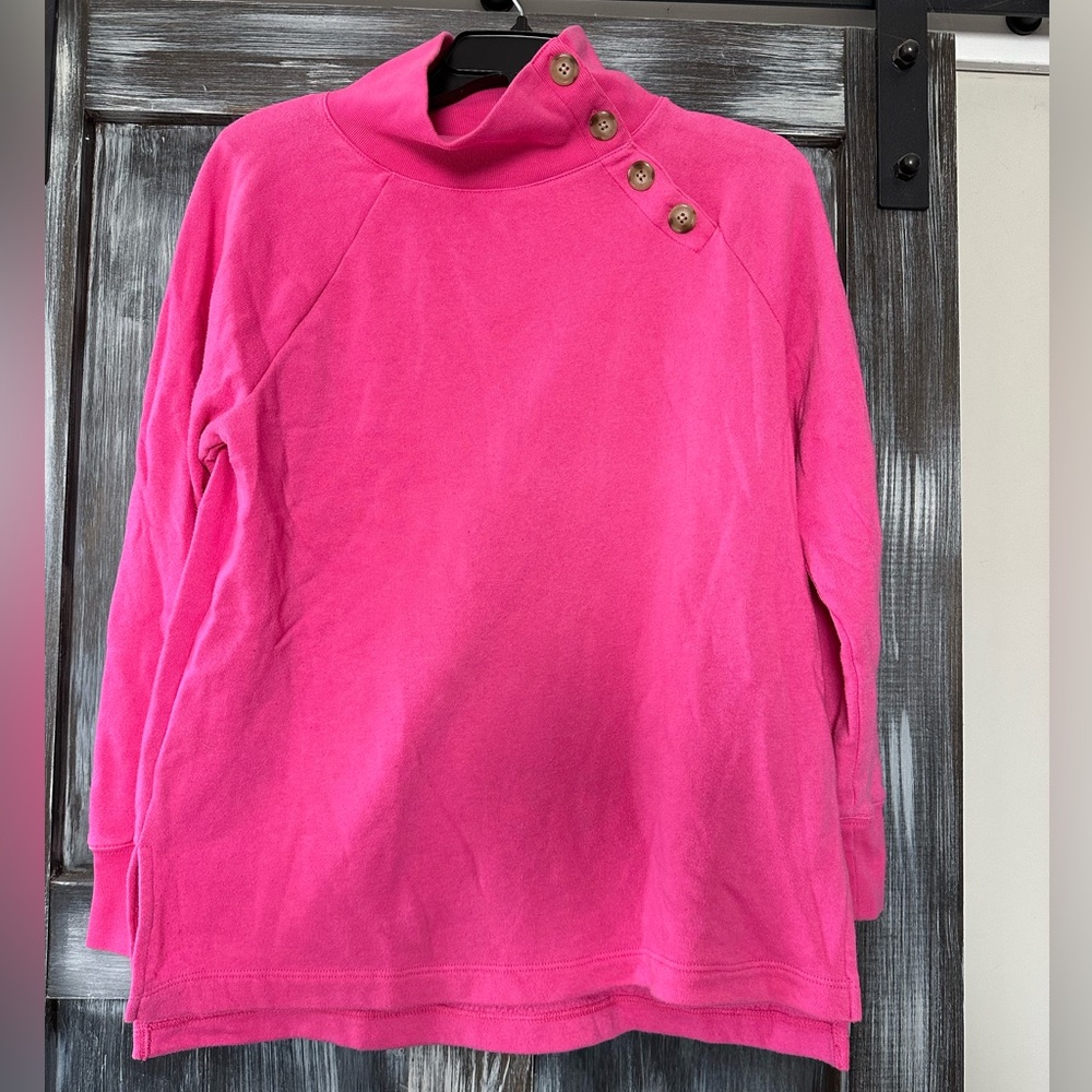 J Cree Mock Turtle Pink Button-Detail Sweater